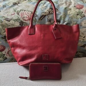 Dooney & Bourke Medium Russell Florentine Leather Tote With Matching Zip Wallet
